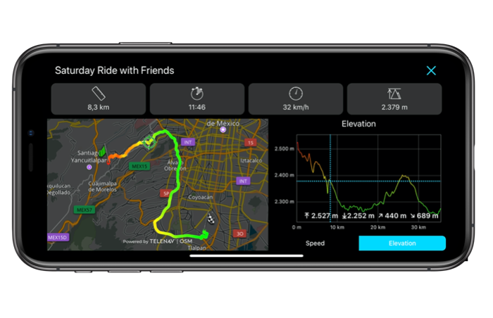 Scenic Motorcycle Navigation App - Keep Track